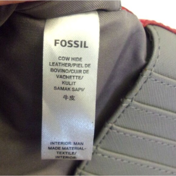 Fossil Red Leather Clutch Wallet 7.5 X 3.5 X .25 - Picture 8 of 8